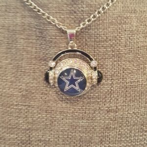 Headphones Snap Pendant w/ Cowboys Logo Snap